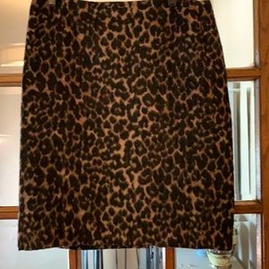 Talbots 10p furry leopard skirt.